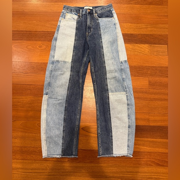 GAP High Rise Barrel Jeans In Patchwork - Picture 3 of 5